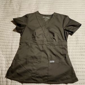 Olive green scrub top
